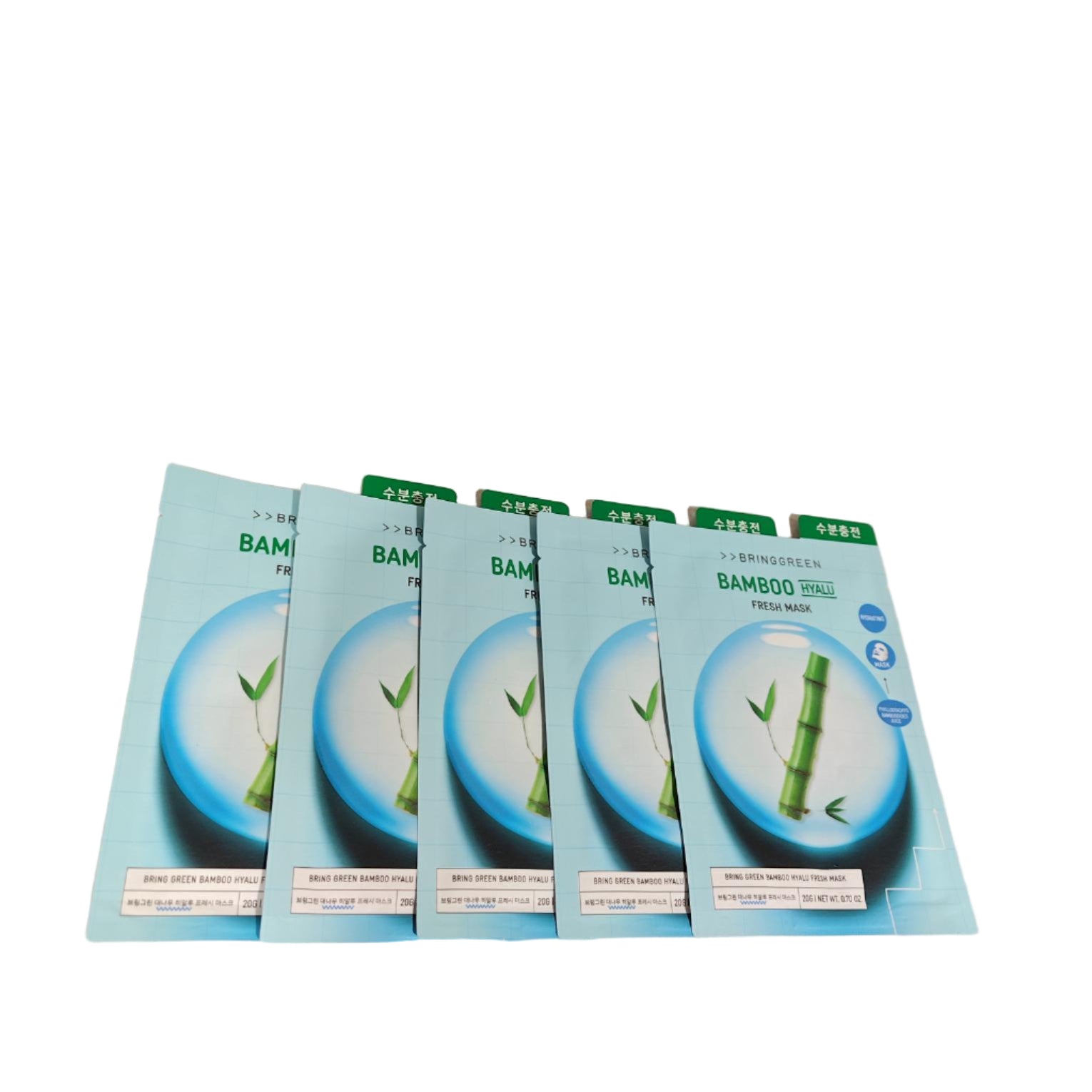 BRINGGREEN BAMBOO HYALU Fresh Mask- 5pk