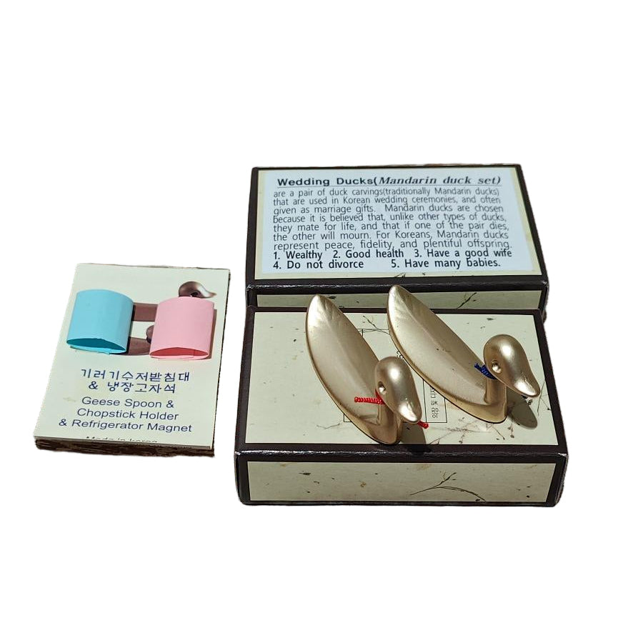 Korean Traditional Bangjja Chopstick Holder- Goose- Set of 2