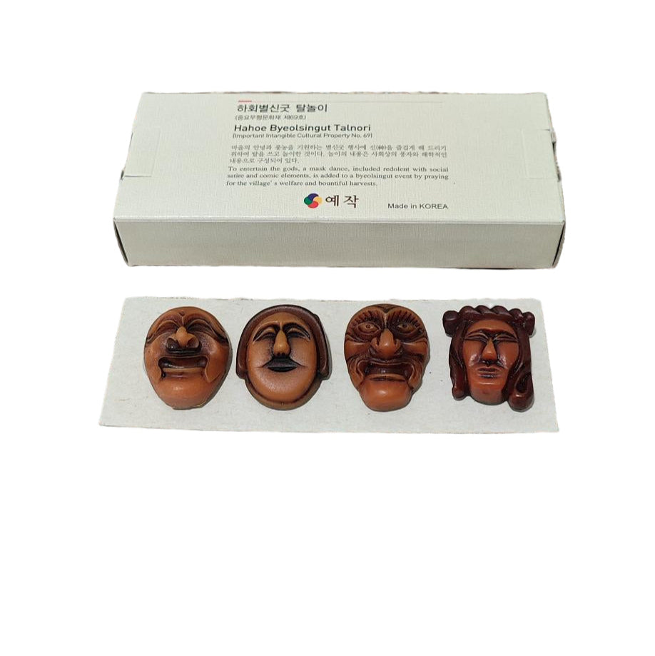 Korean Traditional Mask Magnet memo holder- 4 pk