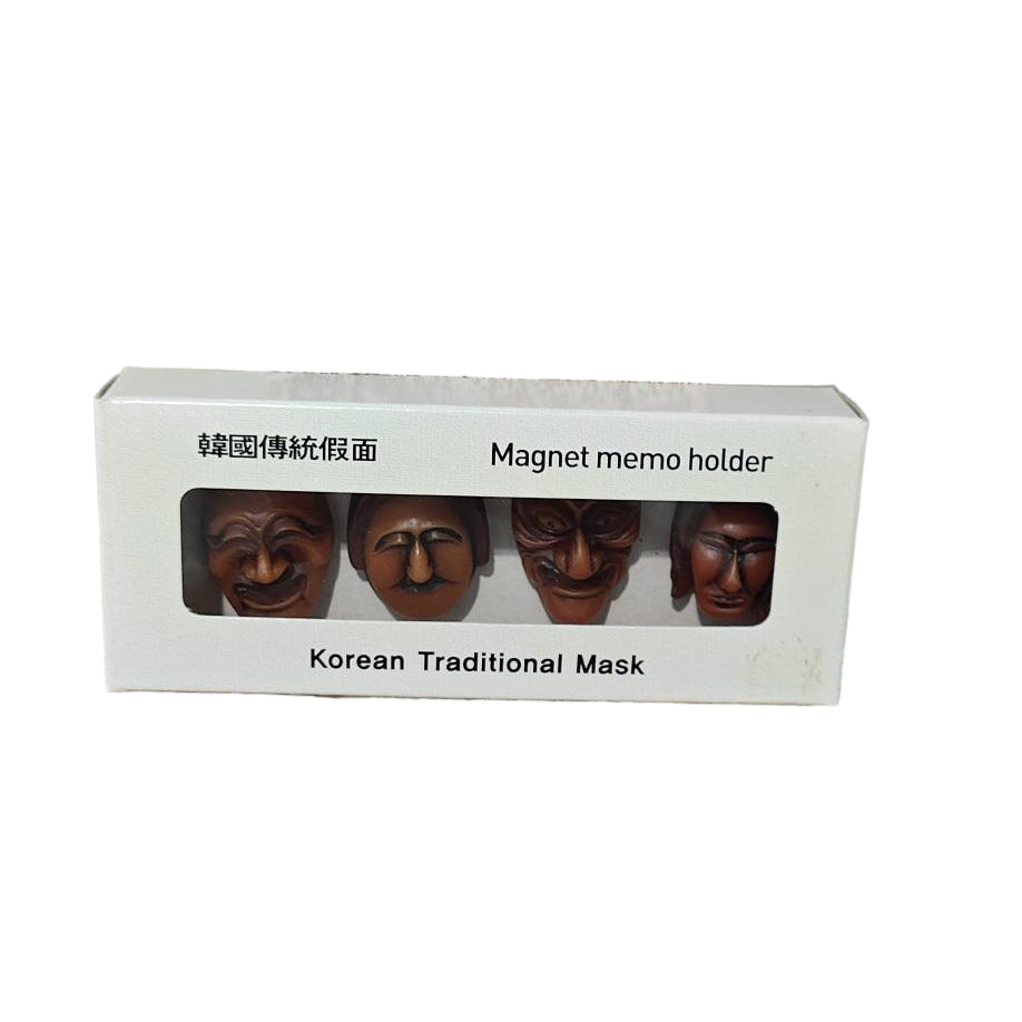 Korean Traditional Mask Magnet memo holder- 4 pk